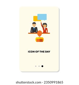 Business meeting flat vector icon. Businesspeople isolated. Business strategy concept. Vector illustration symbol elements for web