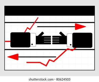 business meeting with graphic