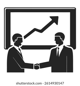 Business Meeting Handshake Between Two Businessmen Vector Art Illustration Design
