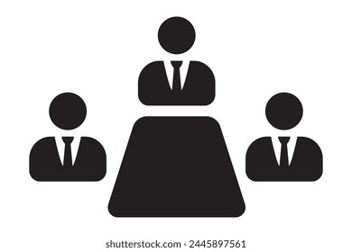 Business meeting icon. Board Meeting, Board Of Directors, Carbon Icons. A professional, pixel-aligned icon. Corporate Boardroom Meeting Icon