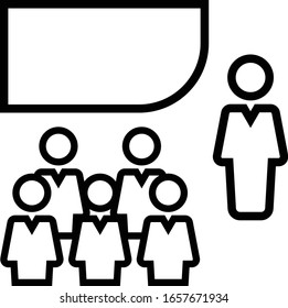 Business meeting icon. Flat vector graphic in white background.