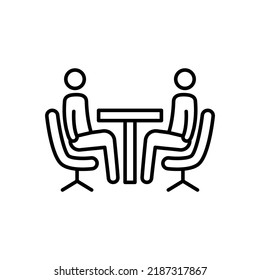 Icono de Reunión de negocios en vector. Logotipo
