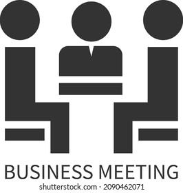 Business meeting icon vector, team meeting icon blue version
