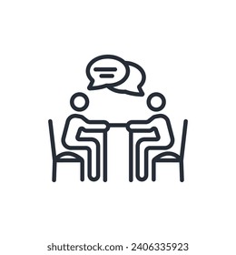business meeting icon. vector.Editable stroke.linear style sign for use web design,logo.Symbol illustration.