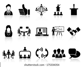 business meeting icons set