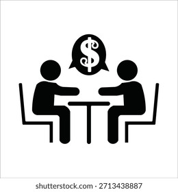 Iconos de reuniones de negocios. Ilustración vectorial sólida simple