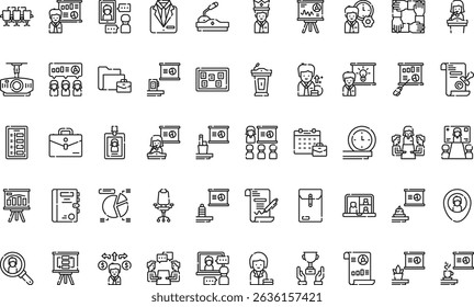 Business meeting icons icons Simple vector icon. Illustration symbol design template for web mobile UI element. 