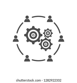 Business meeting interaction communication development icon
