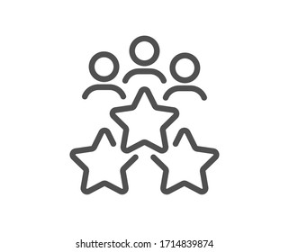 Business Meeting Line Icon. Employee Nomination Sign. Teamwork Rating Symbol. Quality Design Element. Editable Stroke. Linear Style Business Meeting Icon. Vector