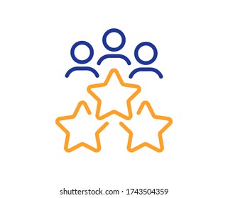 Business meeting line icon. Employee nomination sign. Teamwork rating symbol. Colorful thin line outline concept. Linear style business meeting icon. Editable stroke. Vector