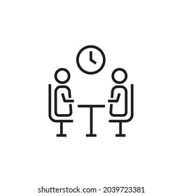 business meeting line icon, business theme. suitable for business and educational graphic assets, web design, banners, applications, etc. EPS 10 vector.