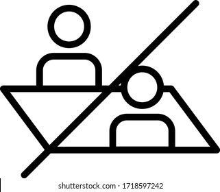 Business Meeting Not Allowed Concept, Teamwork Disllow Vector Icon Design, Economic Consequences Of COVID-19 On White Background, Socio-economic Issues Symbol After Coronavirus Pandemic