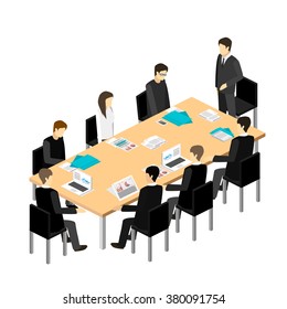 Business meeting in an office Business presentation meeting in an office around a table.