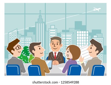 グループディスカッション 日本人 のイラスト素材 画像 ベクター画像 Shutterstock