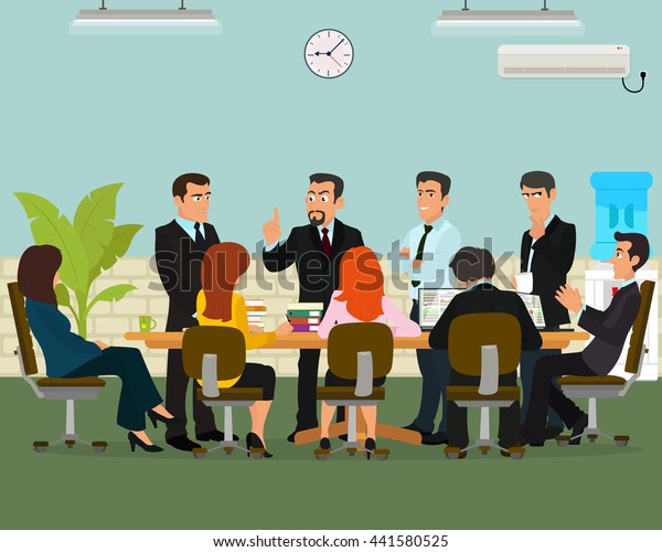 Business Meeting Office Vector Meeting Boss Stock Vector (Royalty Free ...