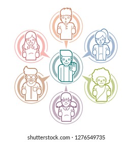 Business meeting online icon cartoon graphic vector