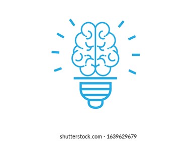 Business Meeting Outlined Line Vector Icon Brainstorm Lightning