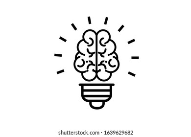 Business Meeting Outlined Line Vector Icon Brainstorm Lightning