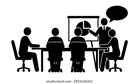 Business meeting with presentation and discussion
