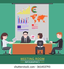 Business meeting and presentation in an meeting room.