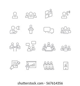 Business And Meeting Set Icons,Vector