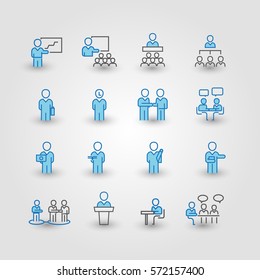 Business and meeting set icons,Vector