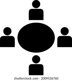 Business meeting simple isolated vector icon. Office meeting sign. Simple black illustration isolated on grey background.