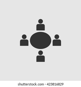 Business meeting simple isolated vector icon. Office meeting sign. Simple black illustration isolated on grey background.