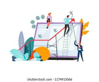 Business meeting and solving problems on charts vector