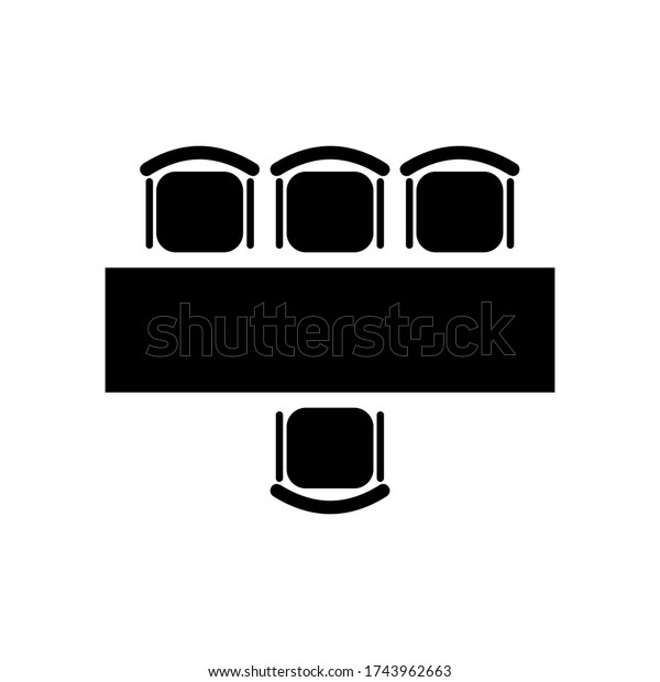 Business Meeting Table Icon Trasparent Background Stock Vector (Royalty ...