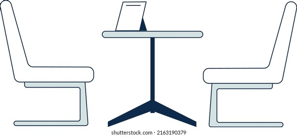 Business meeting table with two chairs. Consultation place