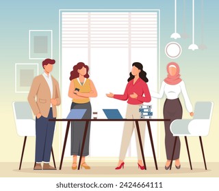 Business Meeting - Team Discussion - Stock Illustration as EPS 10 File