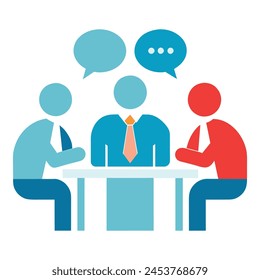 Business meeting. Teamwork and communication concept. Icon shapes vector illustration. on white background