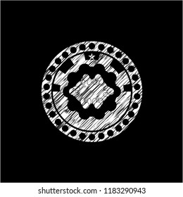 business meeting teamwork icon drawn chalk emblem, retro style, chalk or chalkboard texture