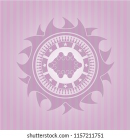 business meeting teamwork icon inside pink icon or emblem