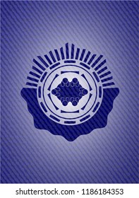 business meeting teamwork icon inside emblem with denim high quality background