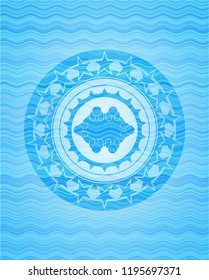 business meeting teamwork icon inside water wave representation emblem.