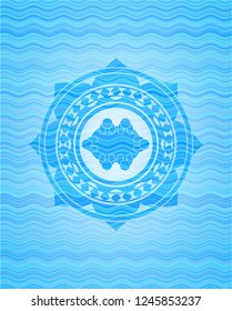 business meeting teamwork icon inside water concept style badge.