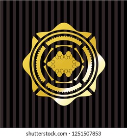 business meeting teamwork icon inside shiny emblem