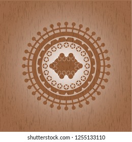 business meeting teamwork icon inside wood emblem. Retro