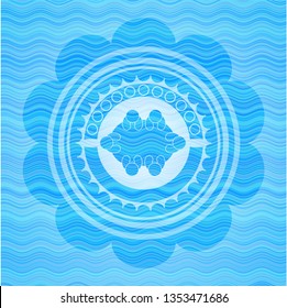 business meeting teamwork icon inside water concept style badge.