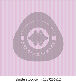 business meeting teamwork icon inside pink icon or emblem