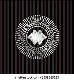 business meeting teamwork icon inside silvery badge or emblem