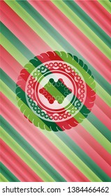 business meeting teamwork icon inside christmas emblem background.