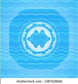 business meeting teamwork icon inside water representation style emblem.