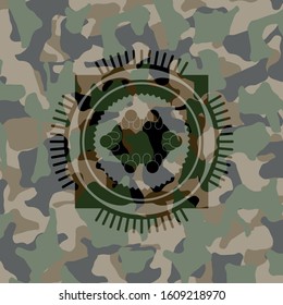business meeting teamwork icon inside camo texture