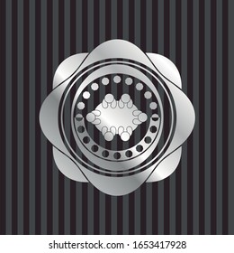 business meeting teamwork icon inside silvery shiny emblem