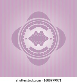 business meeting teamwork icon inside retro pink emblem