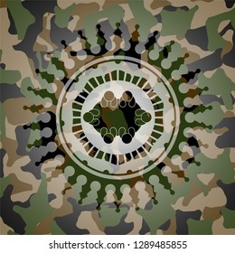 business meeting teamwork icon on camo pattern