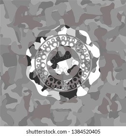 business meeting teamwork icon on grey camo texture